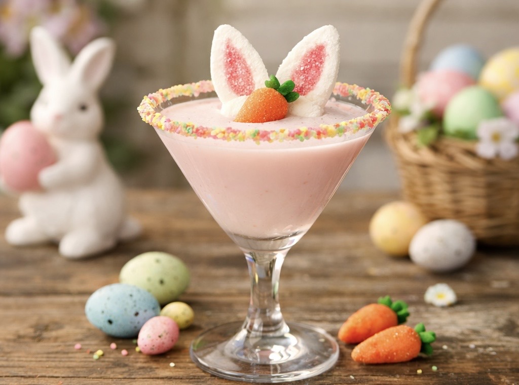 This Easter Bunny Martini is a creamy chocolate Easter cocktail made with vanilla vodka, creme de cacao and coconut cream. A fun festive drink for Easter celebrations.