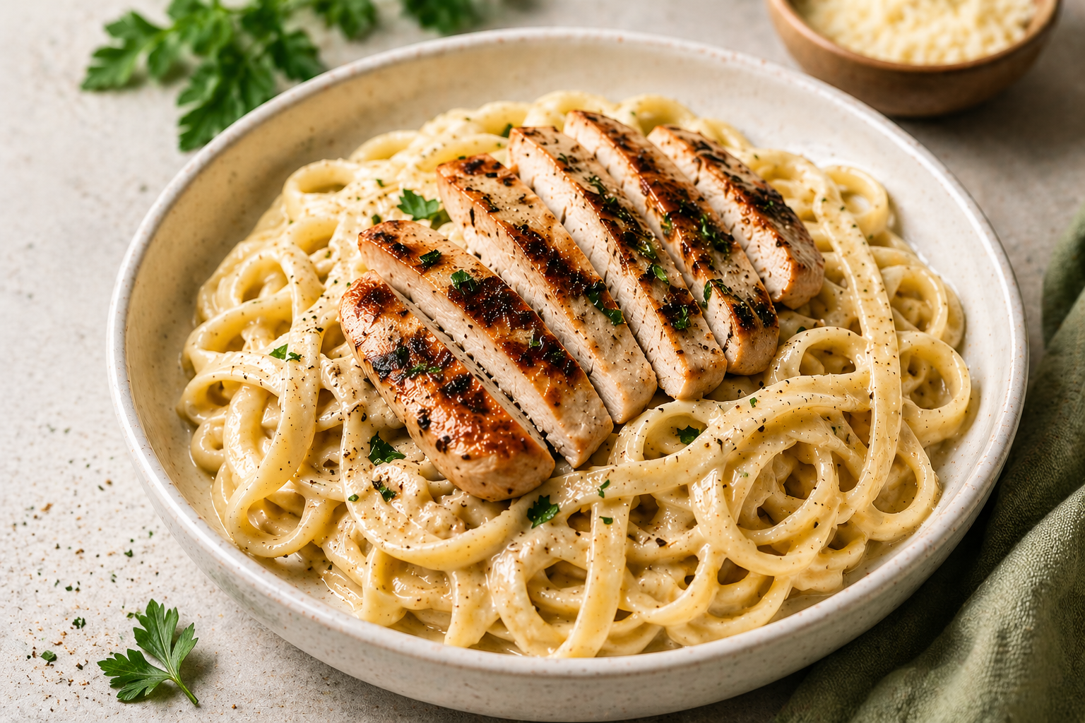Creamy Garlic Parmesan Chicken Alfredo