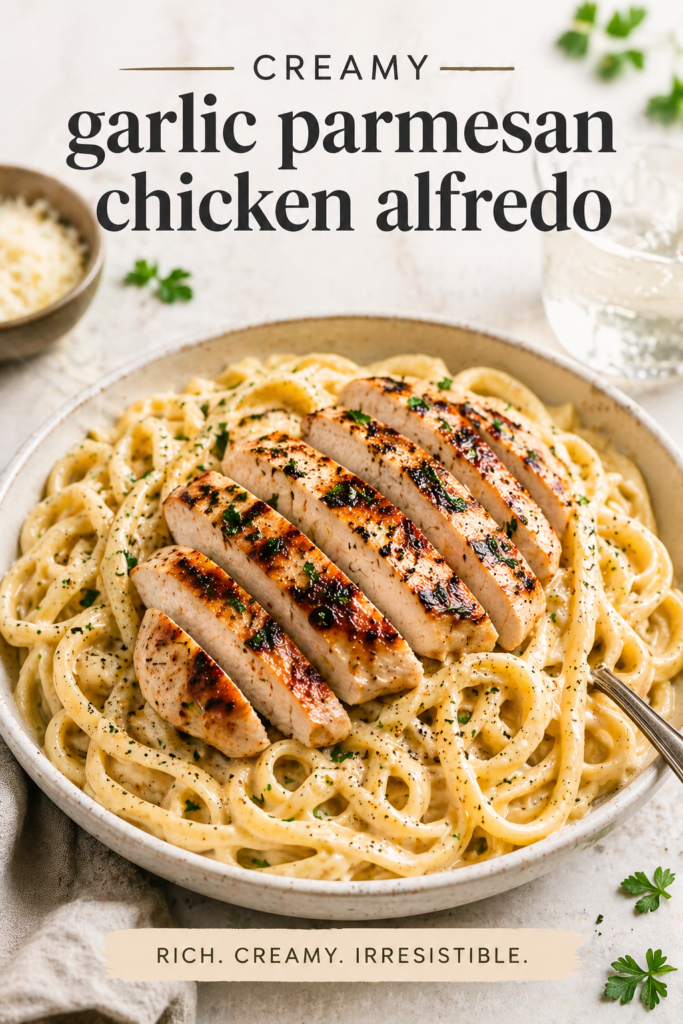 Easy Garlic Parmesan Chicken Alfredo