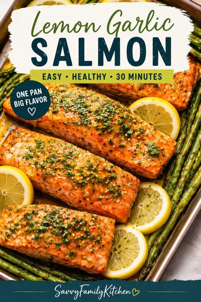Lemon Garlic Salmon with fresh asparagus