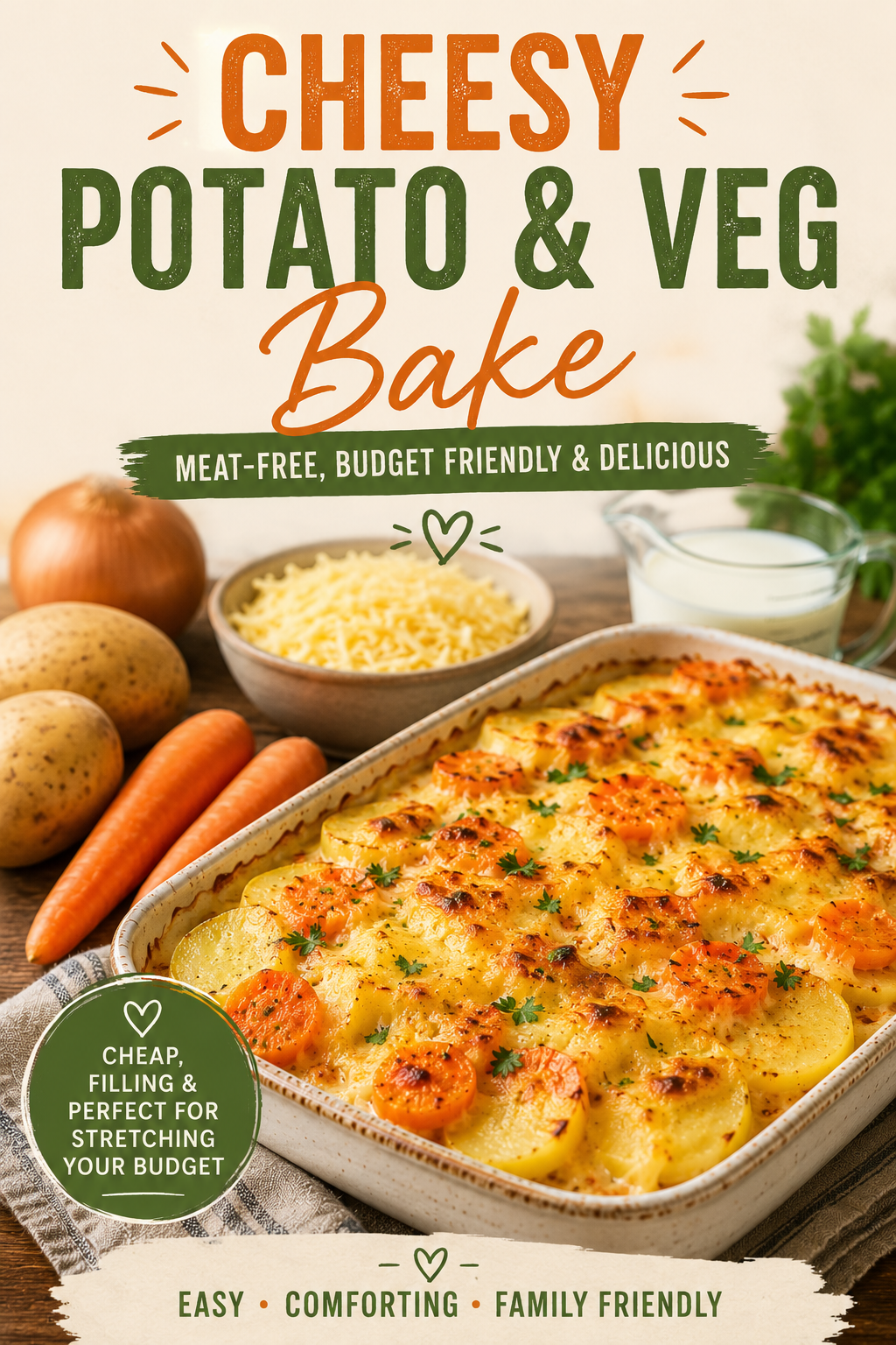 cheesy potato and veg bake