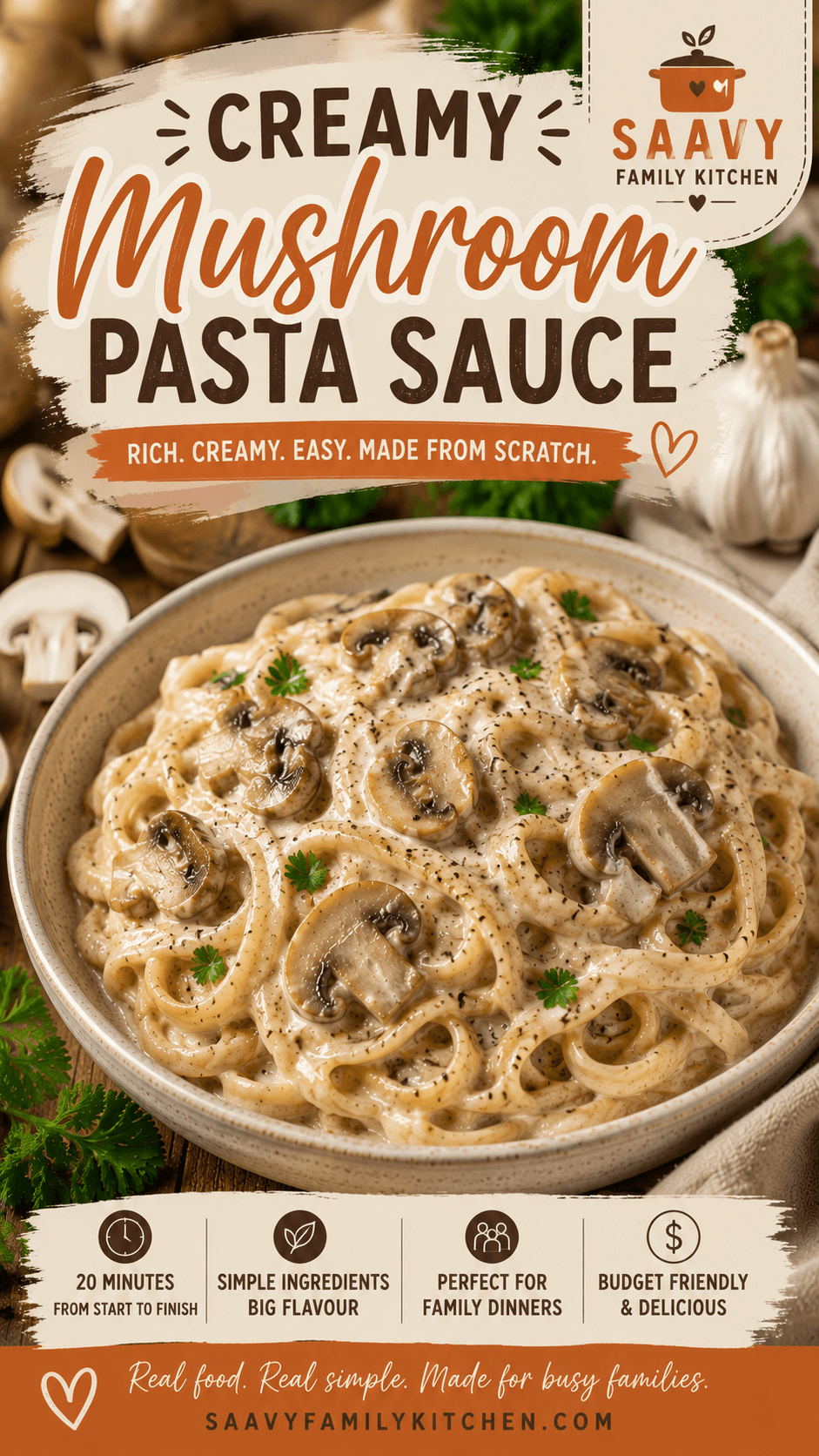 Creamy Mushroom Pasta Sauce