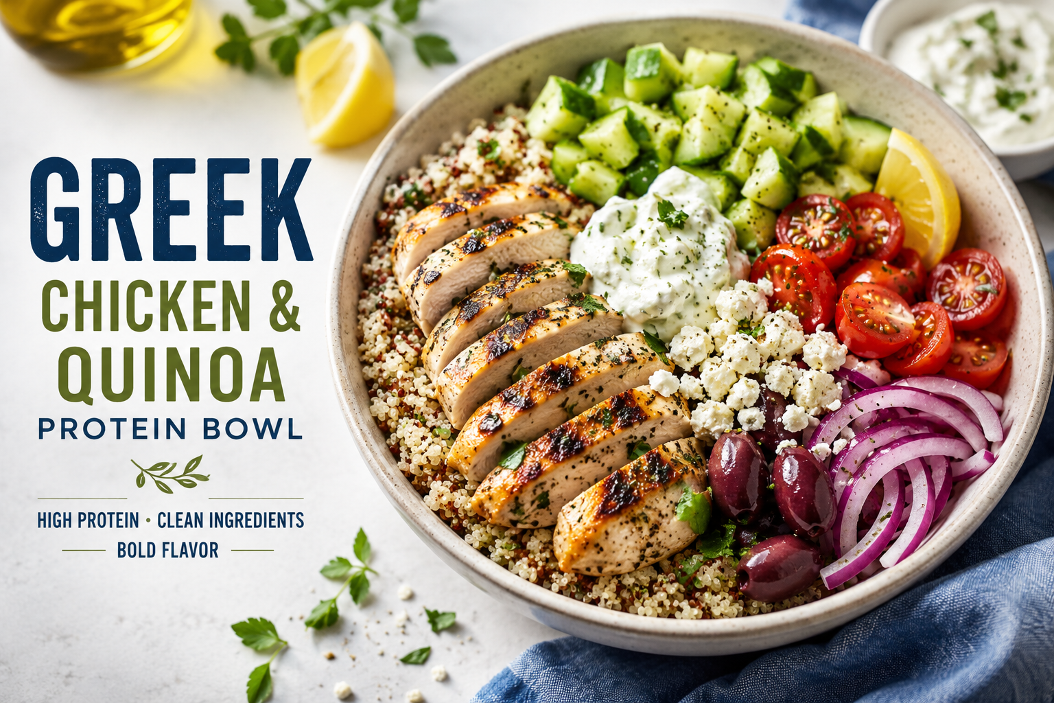 Greek Chicken & Quinoa Protein Bowl