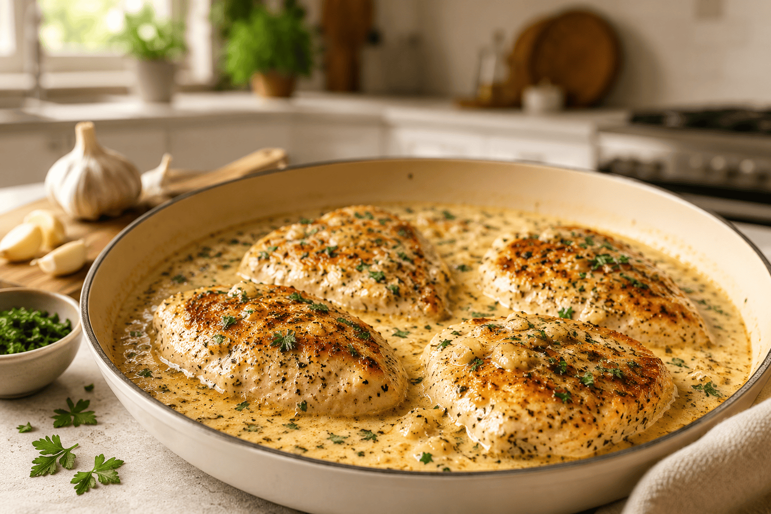 Easy Creamy Garlic Chicken