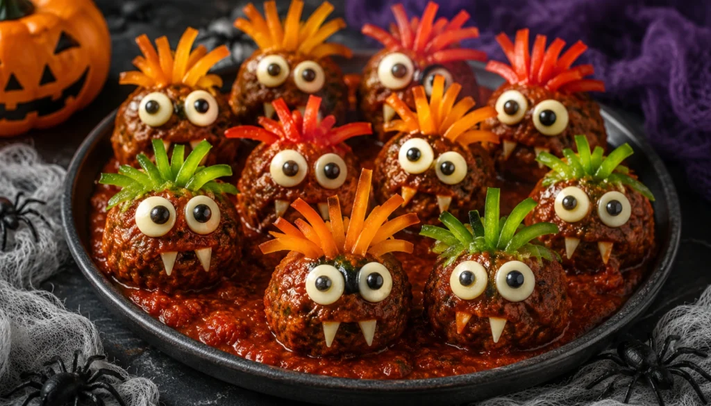 Halloween Monster Meatballs